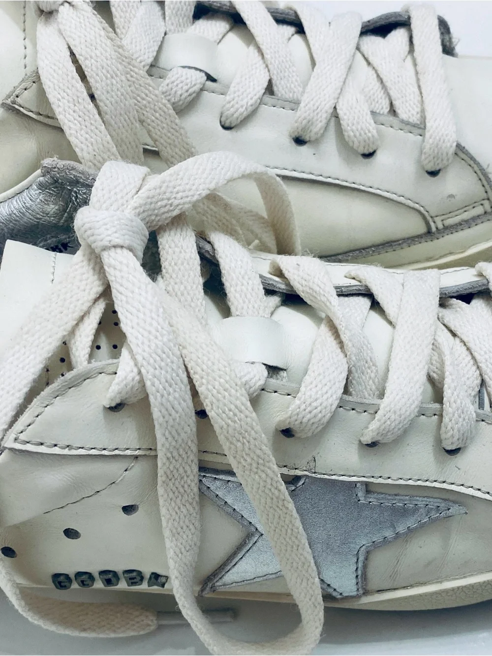 EUC WOMENS GOLDEN GOOSE SUPERSTAR White Leather Sneakers with Pink Heel